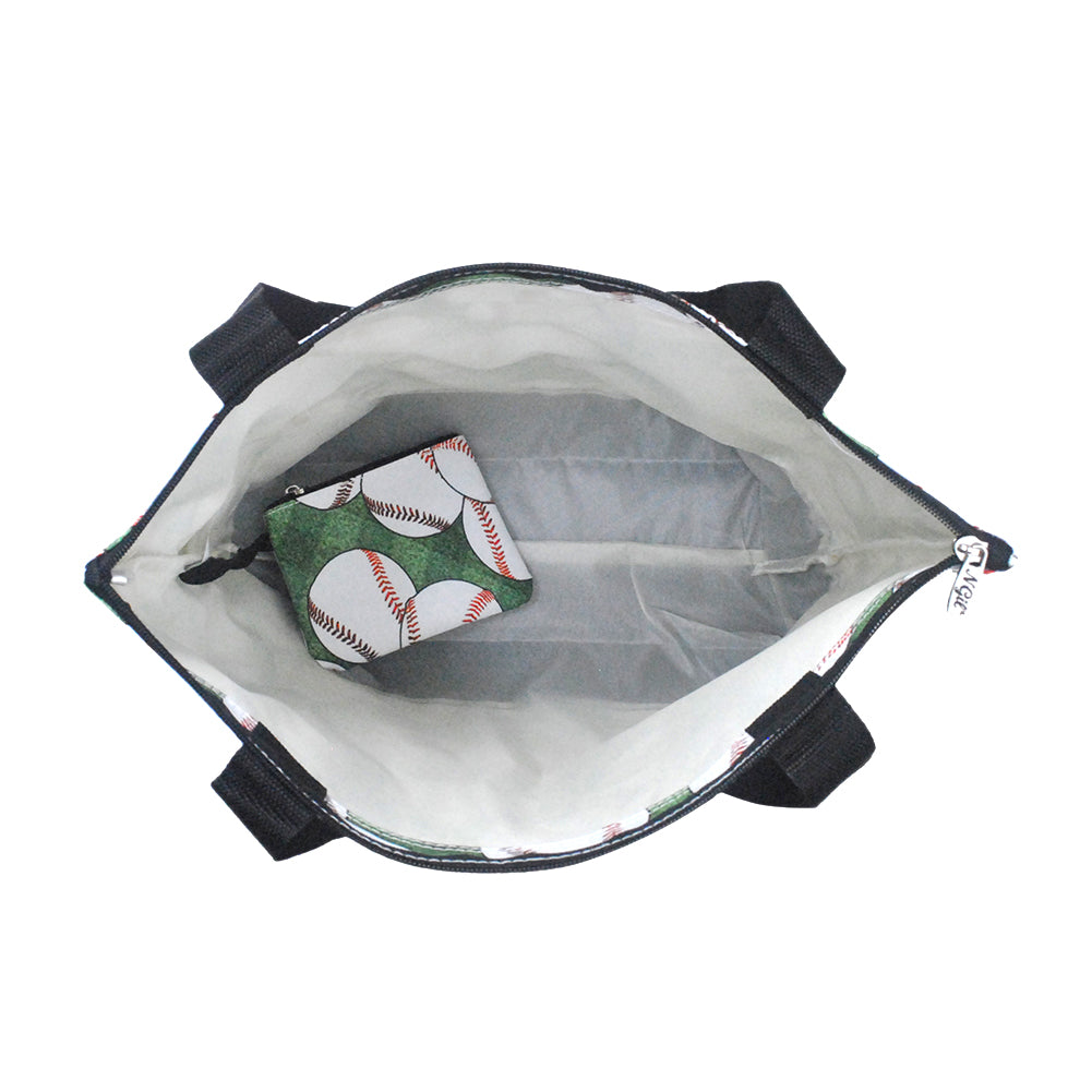 baseball tote bag, NGIL canvas tote, baseball game day bag, canvas baseball tote, baseball mom bag, baseball coach tote, baseball team tote, monogram baseball tote, baseball practice tote, zipper closure tote bag, baseball accessory bag, baseball field tote, baseball travel tote, stylish baseball tote, baseball fan tote, baseball print bag, canvas tote with coin purse, baseball shoulder bag, baseball essentials tote, baseball-themed tote, everyday baseball tote bag