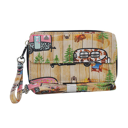 Happy Camper Themed Wallet, RV Inspired Wallet, Camping Lifestyle Wallet, Adventure Wallet Design Travel-Themed Money Holder, All-in-One Wallet, Multi-Function Wallet, Versatile Wallet Organizer Compact All-Purpose Wallet, Wallet with Multiple Compartments, Stylish All-in-One Money Holder, Convenient All-in-One Card Holder, All-in-One Travel Wallet