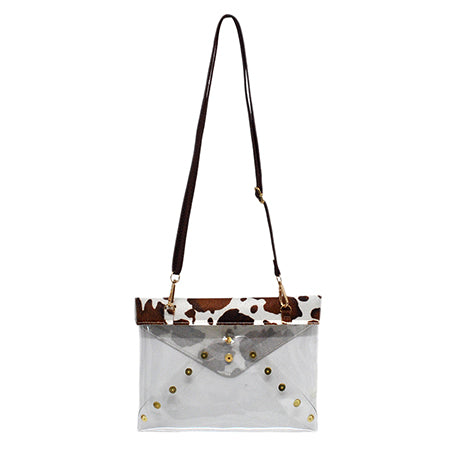concert bag, stadium approved bag, clear festival purse, club crossbody bag, see-through event bag, transparent stadium clutch, faux fur clear bag, gold studded stadium purse, stylish concert crossbody, festival clear vinyl bag, chic clubbing bag, hands-free stadium bag, clear bag for sports games, stadium fashion purse, concert ready accessory, club clear bag, crossbody for concerts, stadium approved fashion bag, clear vinyl purse with studs, trendy stadium event bag
