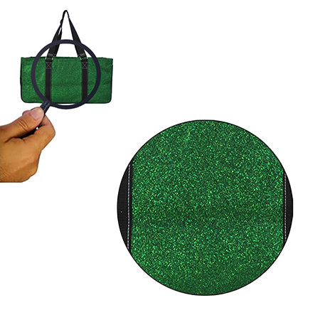 green grocery tote bag, storage tote bag, laundry tote, sport snack tote, gear organizer bag, glitter utility tote, glitter tote bag, large utility tote, collapsible storage bag, water-resistant tote, canvas utility tote, cheer gear bag, dance gear tote, gymnastics tote bag, team mom tote, coach supply bag, beach tote, weekender bag, camping tote, travel tote, picnic organizer, open top tote, NGIL glitter bag, sparkle tote for women, multi-purpose tote, glitter grocery bag, sport snack organizer