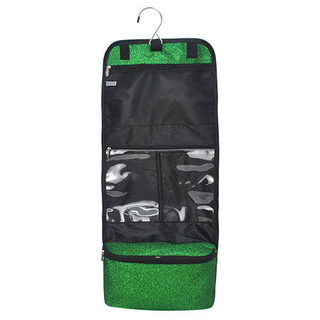 Green glitter, green travel bag, green toiletry bag, Toiletry bag for school, toiletry bag small, personalized toiletry bag for kit, travel pouch for toothpaste, traveling toiletry bag for women, monogram gifts for teenage girl, cute pink glitter bag, dance team travel bag, personalized accessories for women.