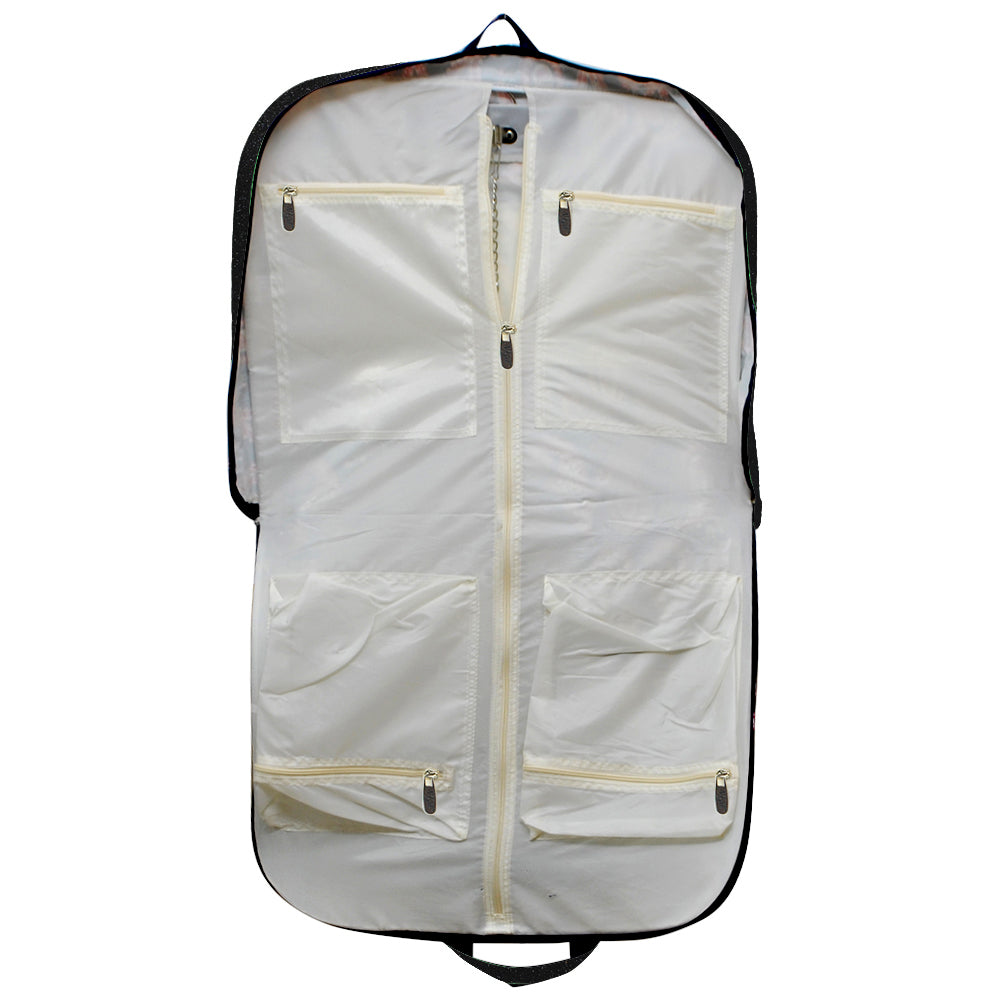 black glitter garment bag, NGIL garment bag, dance garment bag, cheer garment bag, travel garment bag, competition garment bag, dancewear storage bag, wrinkle-free travel bag, glitter travel bag, dancer travel bag, cheerleader travel bag, monogram garment bag, foldable garment bag, lightweight dance bag, dance competition bag, glitter cheer bag, garment bag with hook, glitter clothing bag, sparkly garment bag, stylish travel bag, costume storage bag, dance outfit bag, cheer uniform bag
