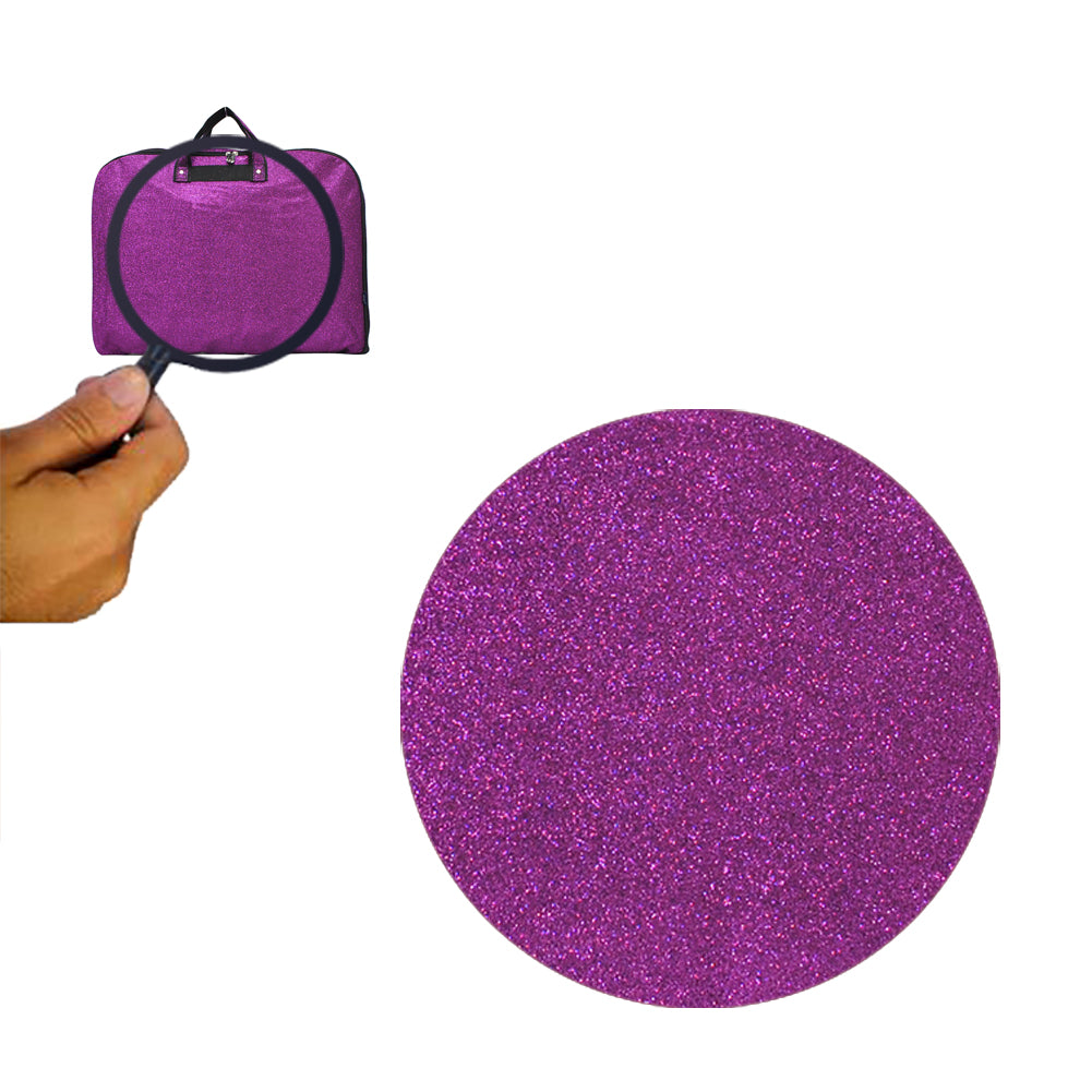 purple glitter garment bag, NGIL garment bag, dance garment bag, cheer garment bag, travel garment bag, competition garment bag, dancewear storage bag, wrinkle-free travel bag, glitter travel bag, dancer travel bag, cheerleader travel bag, monogram garment bag, foldable garment bag, lightweight dance bag, dance competition bag, glitter cheer bag, garment bag with hook, glitter clothing bag, sparkly garment bag, stylish travel bag, costume storage bag, dance outfit bag, cheer uniform bag
