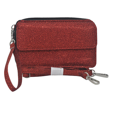 red glitter all-in-one wallet, NGIL wallet, cheer wallet, dance wallet, gymnastics wallet, sports wallet, competition travel wallet, glitter wristlet wallet, crossbody wallet purse, wallet with phone pocket, wallet with card slots, glitter travel organizer, canvas glitter wallet, team mom wallet, coach accessory wallet, all-in-one glitter purse, zippered wallet bag, small glitter crossbody, sparkle wallet for girls, competition day wallet, dance mom wallet, cheer coach wallet