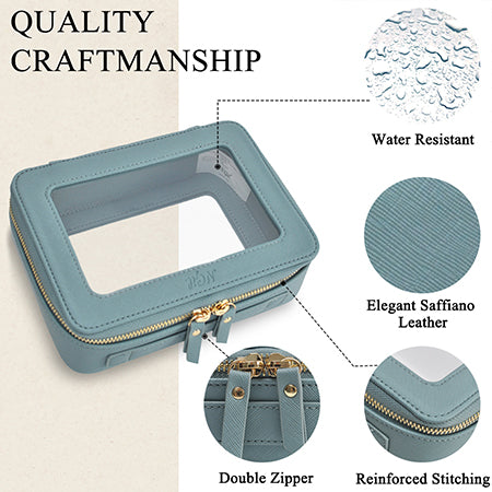 clear toiletry bag, faux leather makeup bag, TSA approved toiletry bag, clear cosmetic pouch, travel toiletry organizer, transparent makeup bag, waterproof travel bag, vegan leather toiletry bag, gym cosmetic bag, cruise travel bag, dance competition toiletry bag, road trip makeup case, golden zipper cosmetic bag, stylish clear bag, skincare travel pouch, TSA clear bag, eco-friendly cosmetic bag, clear bag with gold accents, makeup travel pouch, beauty storage organizer
