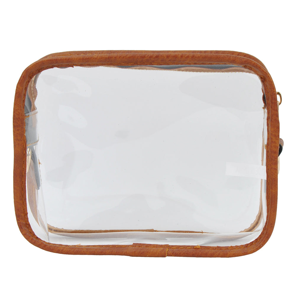 clear stadium bag, concert crossbody bag, stadium approved purse, see through bag, transparent crossbody, clear PVC bag, game day clear bag, clear shoulder bag, festival approved bag, stadium security bag, sports event clear purse, concert see through bag, adjustable strap clear bag, thick PVC stadium bag, stadium fashion bag, clear purse with strap, gold accent clear bag, faux leather trim clear bag, stadium regulation bag, concert ready crossbody bag, clear handbag for events