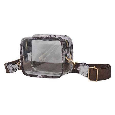 clear stadium bag, concert crossbody bag, stadium approved purse, see through bag, transparent crossbody, clear PVC bag, game day clear bag, clear shoulder bag, festival approved bag, stadium security bag, sports event clear purse, concert see through bag, adjustable strap clear bag, thick PVC stadium bag, stadium fashion bag, clear purse with strap, gold accent clear bag, faux leather trim clear bag, stadium regulation bag, concert ready crossbody bag, clear handbag for events