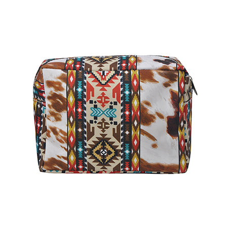 TRAVEL BAG, TRAVEL CASE, LARGE TOLIETRY BAG, VACATION BAG, ESSENTIAL BAG, VERSATILE POUCH, TRAVEL POUCH, COW TOLIETRY BAG, TRIBAL COW TOLIETRY COSMETIC POUCH