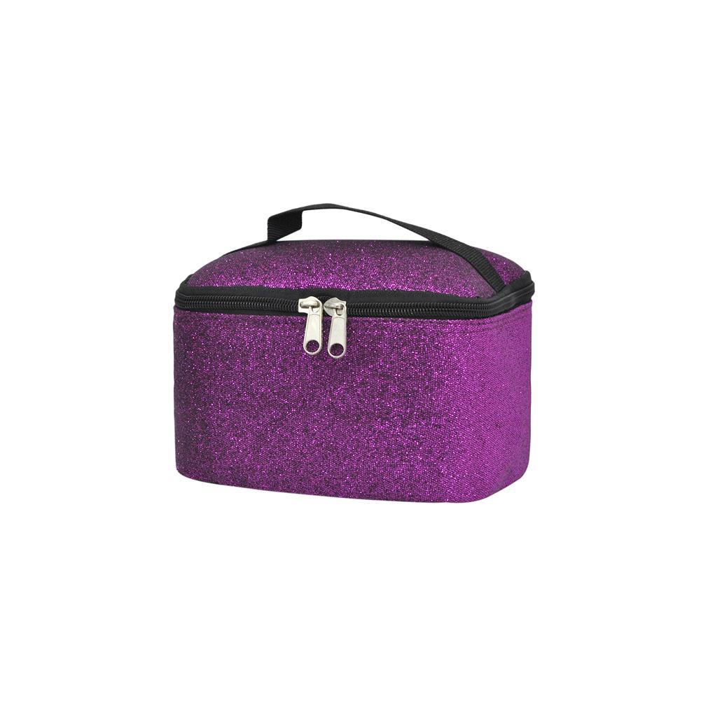 Cosmetic case for women, purple glitter makeup case, women?€?s cosmetic case travel, cosmetic organizer box, personalized makeup train case, dance competition gift, cheer gifts for team.