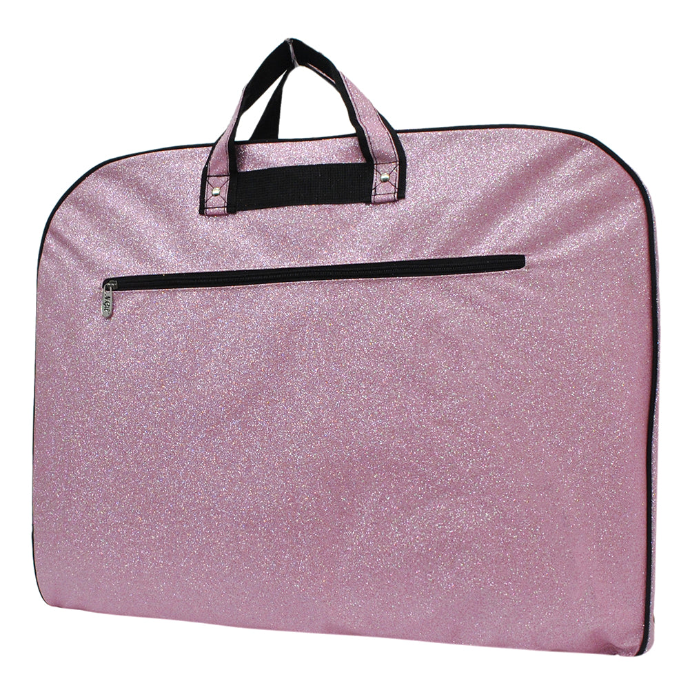 pink glitter garment bag, NGIL garment bag, dance garment bag, cheer garment bag, travel garment bag, competition garment bag, dancewear storage bag, wrinkle-free travel bag, glitter travel bag, dancer travel bag, cheerleader travel bag, monogram garment bag, foldable garment bag, lightweight dance bag, dance competition bag, glitter cheer bag, garment bag with hook, glitter clothing bag, sparkly garment bag, stylish travel bag, costume storage bag, dance outfit bag, cheer uniform bag