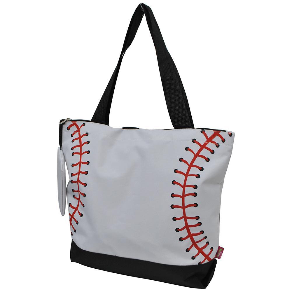 Overnight bag, monogram gifts for her, baseball canvas tote bag, baseball print tote bag, baseball themed tote bag, baseball mom tote bag, personalized accessories bag, personalized tote for women, personalized gifts for her, NGIL Brand, ngil tote, tote bag supplier, wholesale tote bags bulk.
