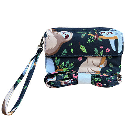 MONEY HOLDER, SLOTH CANVAS WALLET, CANVAS ALL IN ONE WALLET WITH SLOTH DESIGN, CREDIT CARD HOLDER, COMPARTMENT FOR COINS,