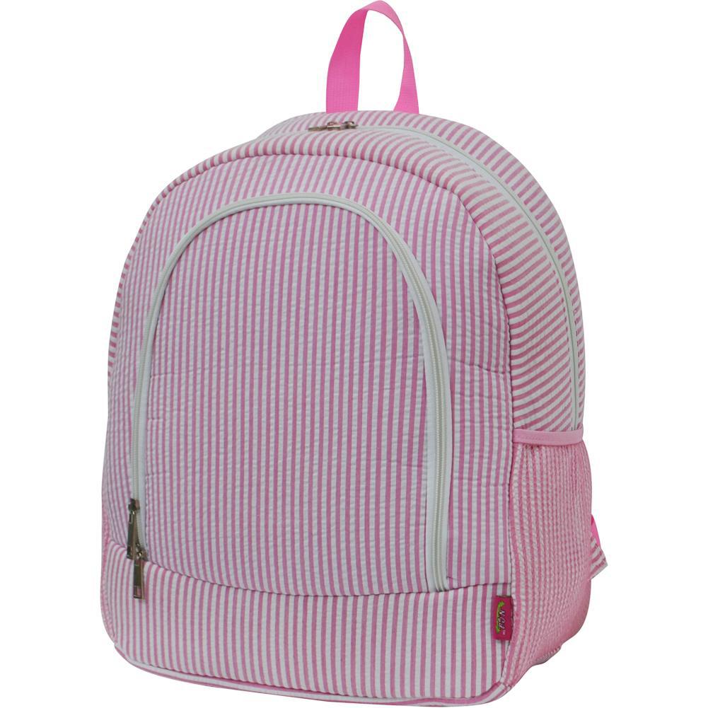 seersucker baby backpack, pink seersucker backpack, personalized seersucker backpack, monogrammed seersucker backpack, seersucker small backpack, seersucker monogram backpack, seersucker collection backpack,