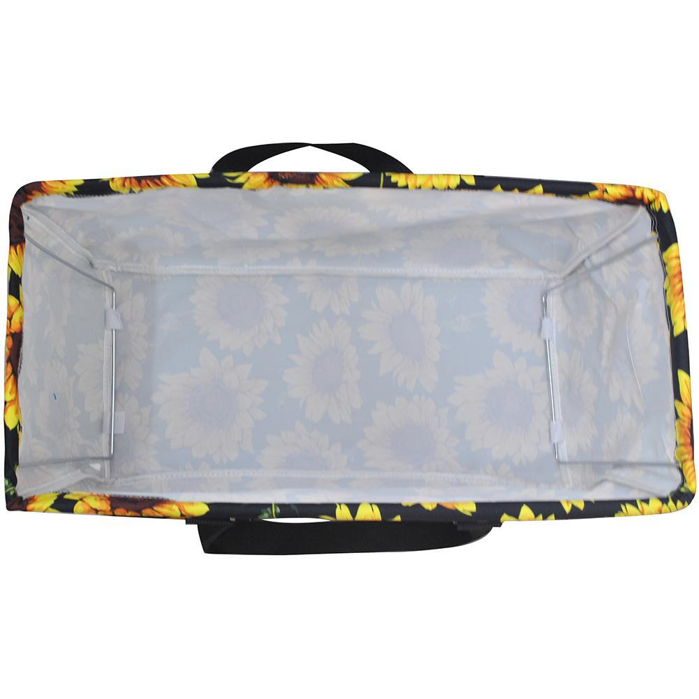 Large Floral Pattern Canvas Storage Boxes, Floral Cube Storage, Sunflower Classroom Teacher Organizers, Book Bin for Students classroom, Toy Bin for girls, Soft Cloth Storage Boxes for Kids, Water resistant Storage boxes for the home