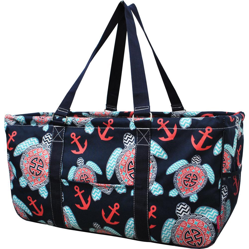 Monogram gift basket, NGIL, monogram tote bag canvas, personalized basket, teacher gift for classroom, sea turtle tote bag, ocean animal tote bag, sea turtle anchor bags,