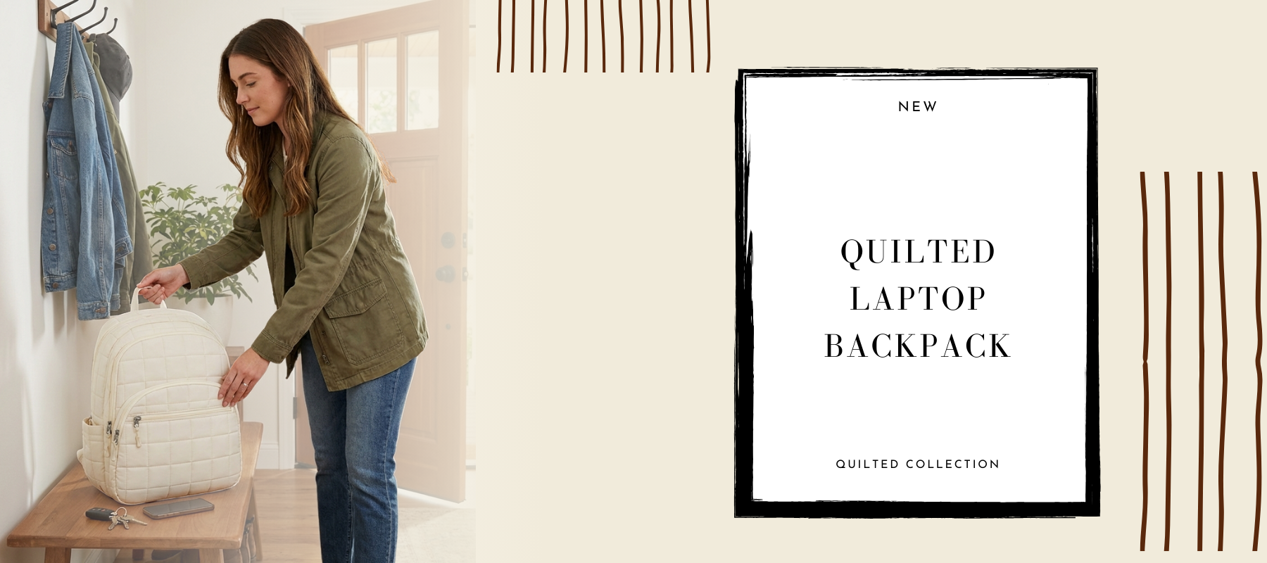 Quilted Laptop Backpack