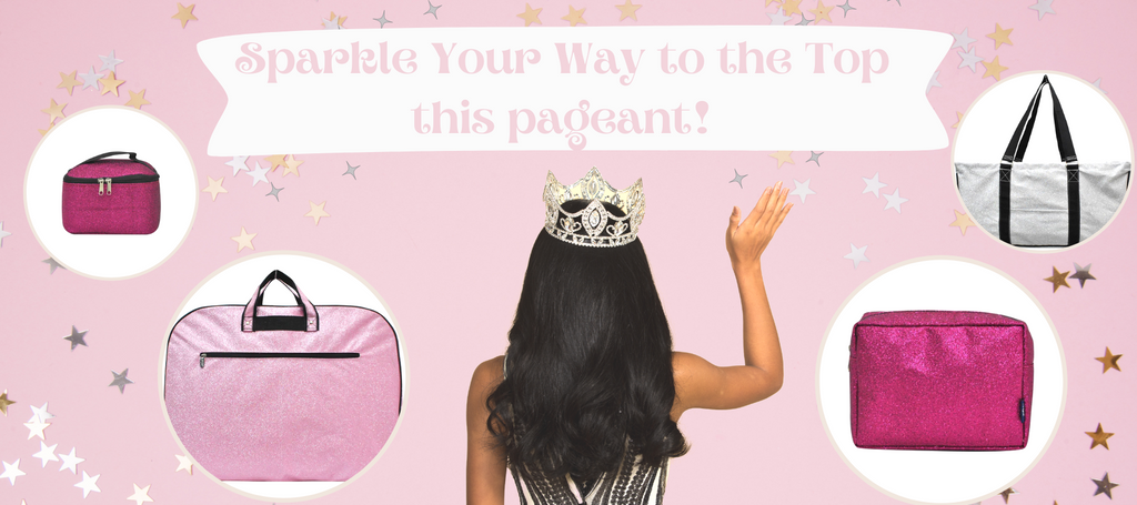 Sparkle Your Way to the Top this pageant with our glitter bags!