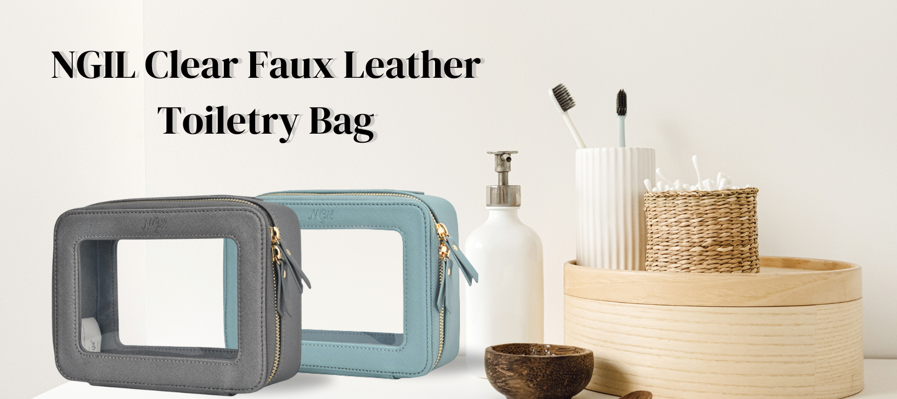 🛳️⚓Sail in Style: The NGIL Clear Faux Leather Toiletry Bag⚓🛳️