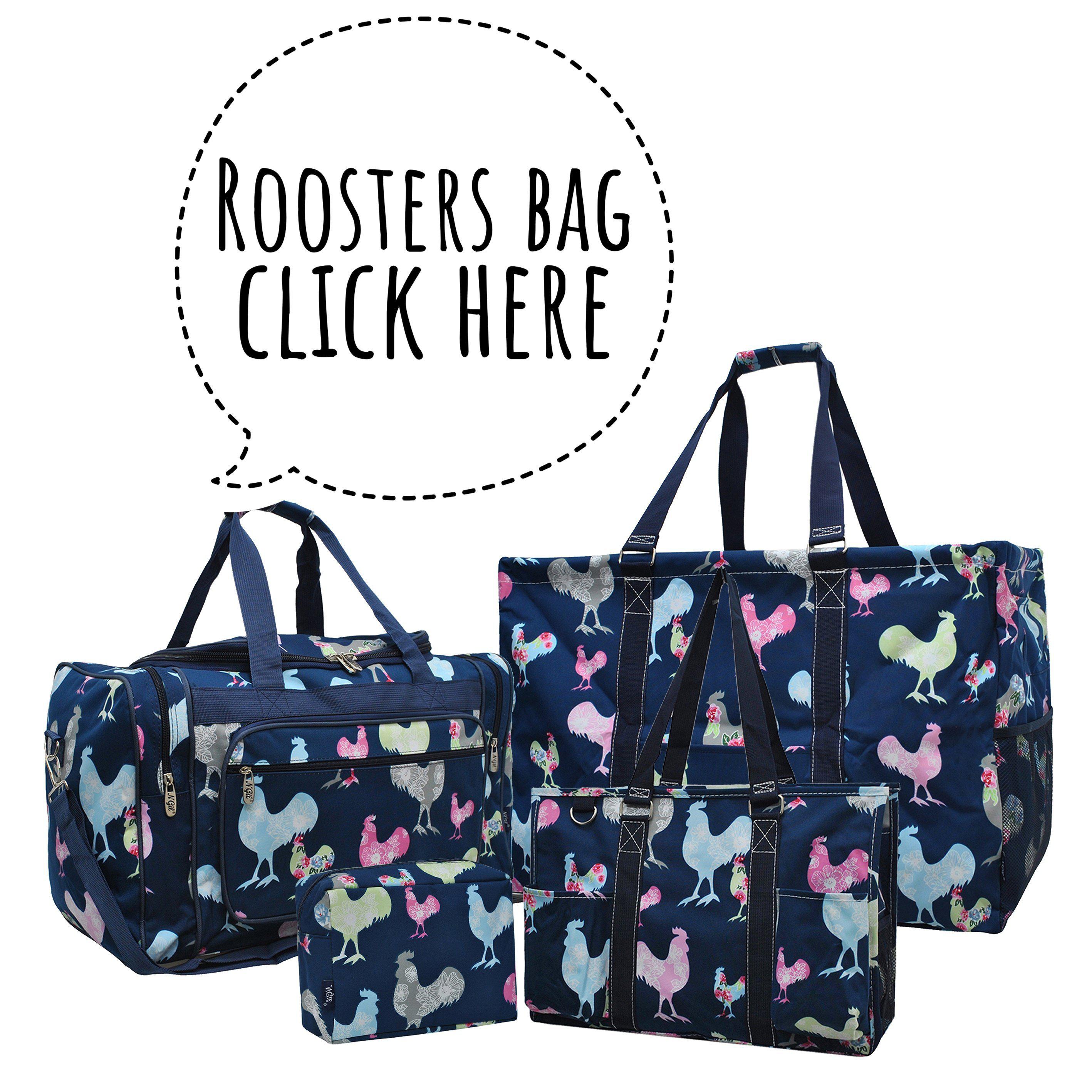 We offer variety selection of personalized tote bags, personalized cosmetic case, and personalized duffle bag. Rooster Wholesale Tote bag and Duffle bag, large utility tote, farm rooster tote bag, rooster tote bag, beach bag tote, teacher tote.