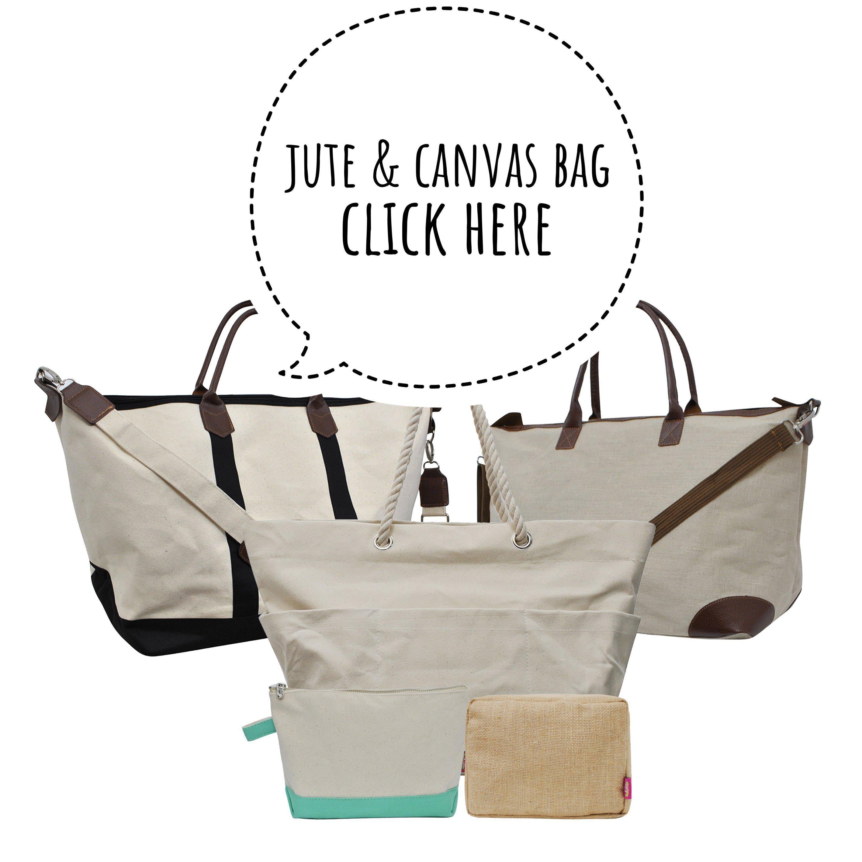 We offer variety selection of monogram makeup organizer, monogram tote bags, monogram tote canvas, and monogram bags totes.  Jute bag and weekender tote, we offer wholesale canvas tote bags, purses, market bag jute purse, beach bag, and shopping handbag