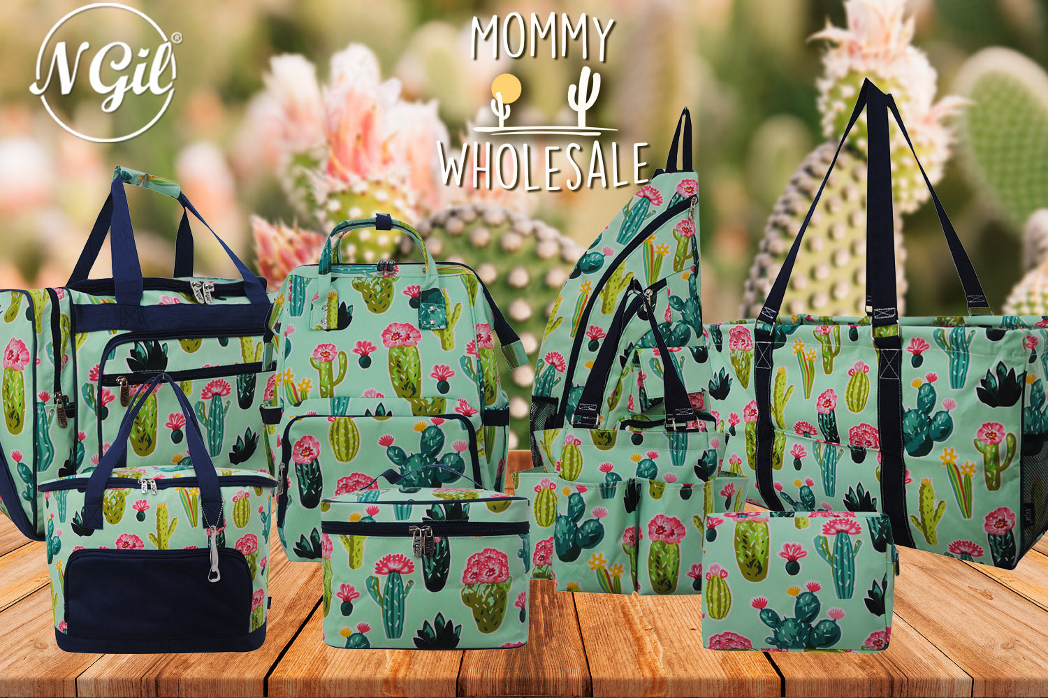 We offer variety selection of monogram cactus print tote, monogram cactus lunch tote, monogram cactus duffle bag. Cactus garden duffle bag with wholesale bag. Perfect large reusable grocery bag, market bag.