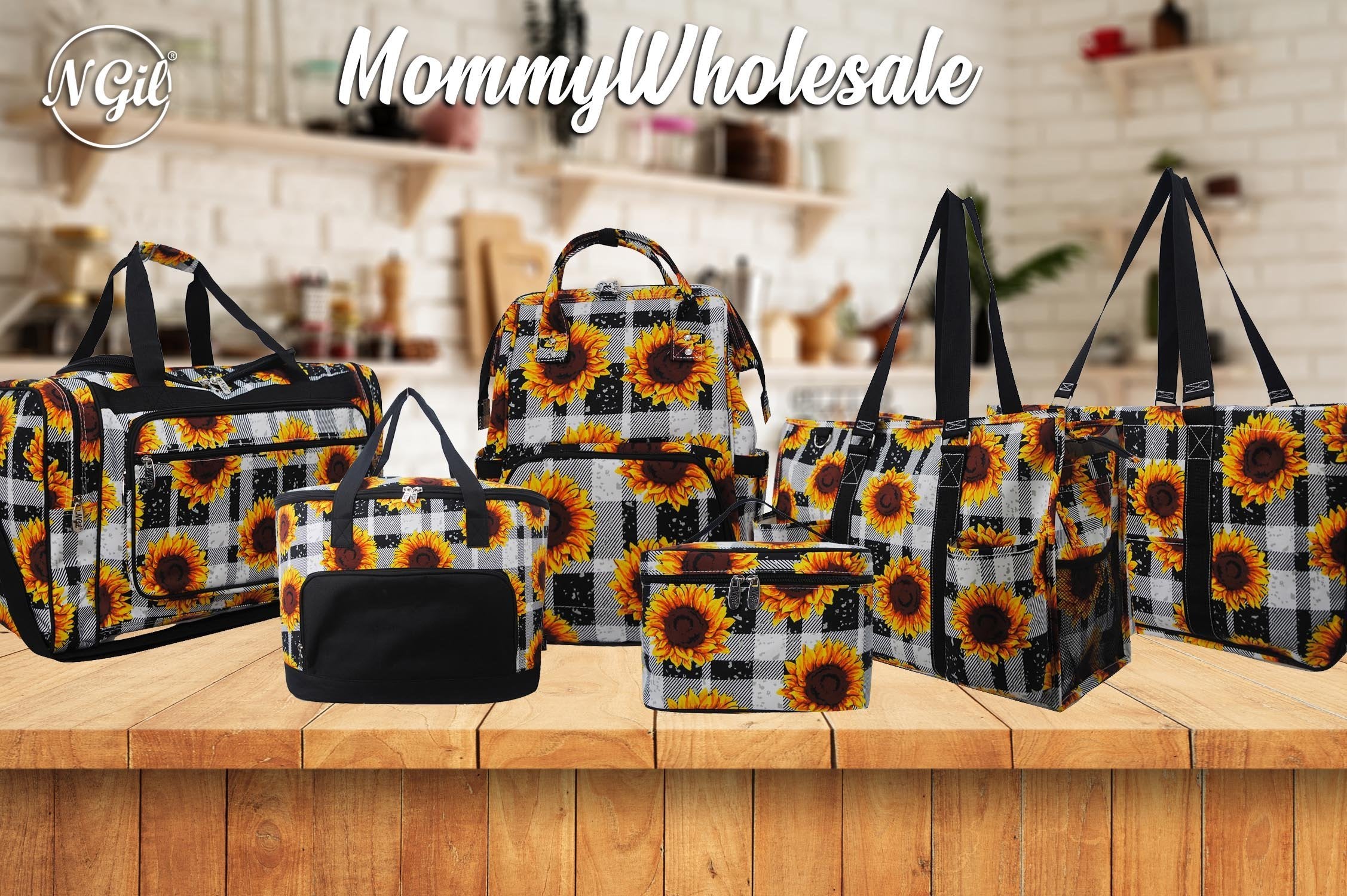Checkered pattern, buffalo plaid, plaid, sunflower, sunflower farm, sunflower tote bags, sunflower backpacks, sunflower and checkered pattern, sunflower checkers, plaid and sunflower print tote bags, plaid tote bags,