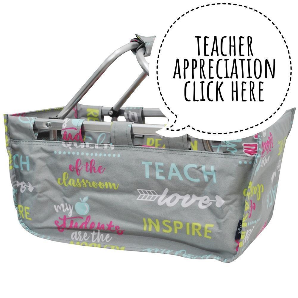We offer variety selection monogram baskets monogram lunch bags, monogram tote bags, and personalized tote bags cheap. Perfect teacher tote, teacher gift tote, teacher appreciation gifts, teacher quotes, and school gift.