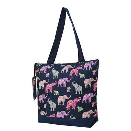 TOTE  BAG, PINK AND NAVY TOTE BAG, NAVY TOTE BAG, LARGE TOTE BAG, CUTE TOTE BAG, BOOK BAG, BOOK BAG WITH ELEPHANTS, SCHOOL TOTE BAG, TRAVEL TOTE BAG, WHOLESALE TOTE BAG