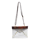 concert bag, stadium approved bag, clear festival purse, club crossbody bag, see-through event bag, transparent stadium clutch, faux fur clear bag, gold studded stadium purse, stylish concert crossbody, festival clear vinyl bag, chic clubbing bag, hands-free stadium bag, clear bag for sports games, stadium fashion purse, concert ready accessory, club clear bag, crossbody for concerts, stadium approved fashion bag, clear vinyl purse with studs, trendy stadium event bag