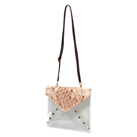 Clear Brown Old Cow Fashion Stadium Cross Body Bag