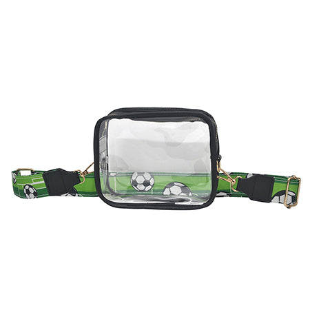 soccer clear crossbody bag, stadium approved soccer bag, NGIL clear soccer bag, clear game day bag, soccer stadium bag, soccer event crossbody, soccer fan clear bag, transparent soccer bag, soccer mom crossbody, soccer match bag, clear soccer purse, adjustable strap soccer bag, faux leather soccer bag, clear PVC soccer bag, gold accent soccer bag, soccer team clear tote, stadium soccer purse, small clear soccer crossbody, soccer game clear bag, soccer accessories bag
