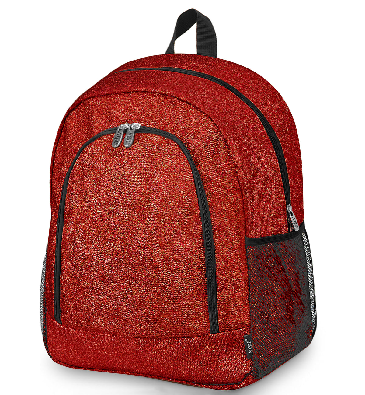 Low-Cost Wholesale Red Glitter NGIL Canvas School Backpack  display picture 2