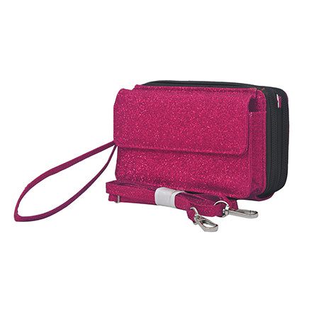 HOT PINK GLITTER WALLET, GLITTER WALLET, PINK WALLET, PINK WRISTLET, CHEER WALLET, ALL IN ONE WALLET, CANVAS WALLET, WALLET WITH ID SLOT, ID SLOT WALLET, CUTE SMALL WALLET, VERSATILE WALLET,  WHOLESALE WALLET, WRISTLET WALLET, WRISTLET, WHOLESALE WALLET