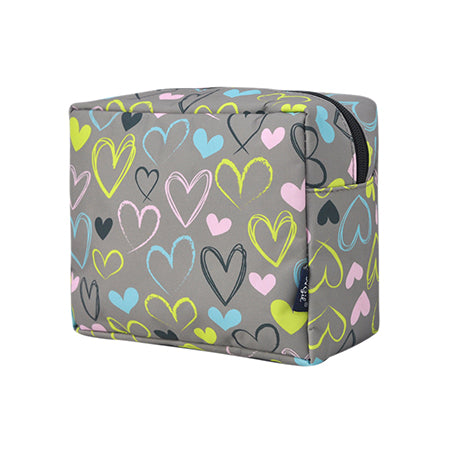 heart print cosmetic case, cosmetic case heart print, valentines day gifts, heart gifts, nurse bags, bags for nurses, gifts for nurses 