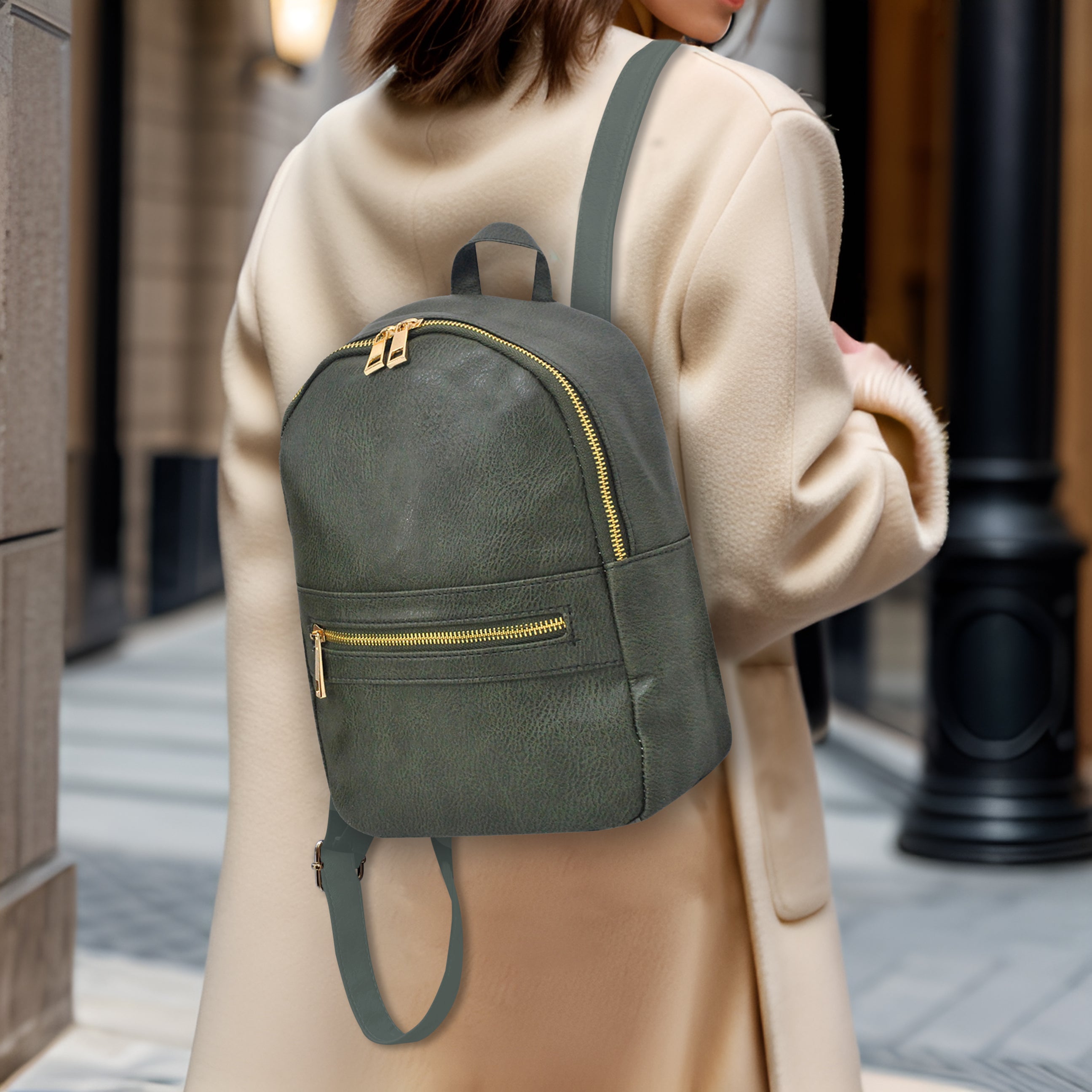 Green Solid Backpack – STREET NINE FASHIONS