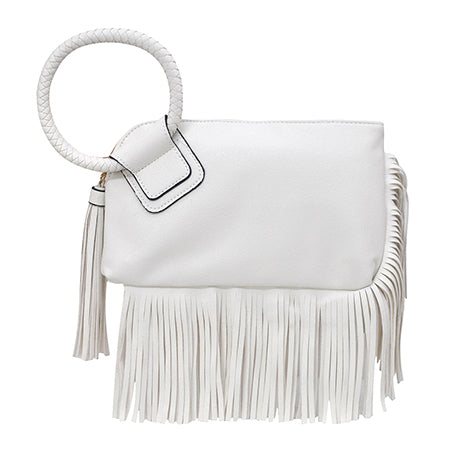 Chic Harmony Fringe Tote in Cream • Impressions Online Boutique