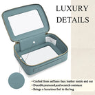 clear toiletry bag, faux leather makeup bag, TSA approved toiletry bag, clear cosmetic pouch, travel toiletry organizer, transparent makeup bag, waterproof travel bag, vegan leather toiletry bag, gym cosmetic bag, cruise travel bag, dance competition toiletry bag, road trip makeup case, golden zipper cosmetic bag, stylish clear bag, skincare travel pouch, TSA clear bag, eco-friendly cosmetic bag, clear bag with gold accents, makeup travel pouch, beauty storage organizer