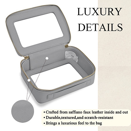 clear toiletry bag, faux leather makeup bag, TSA approved toiletry bag, clear cosmetic pouch, travel toiletry organizer, transparent makeup bag, waterproof travel bag, vegan leather toiletry bag, gym cosmetic bag, cruise travel bag, dance competition toiletry bag, road trip makeup case, golden zipper cosmetic bag, stylish clear bag, skincare travel pouch, TSA clear bag, eco-friendly cosmetic bag, clear bag with gold accents, makeup travel pouch, beauty storage organizer