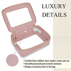 clear toiletry bag, faux leather makeup bag, TSA approved toiletry bag, clear cosmetic pouch, travel toiletry organizer, transparent makeup bag, waterproof travel bag, vegan leather toiletry bag, gym cosmetic bag, cruise travel bag, dance competition toiletry bag, road trip makeup case, golden zipper cosmetic bag, stylish clear bag, skincare travel pouch, TSA clear bag, eco-friendly cosmetic bag, clear bag with gold accents, makeup travel pouch, beauty storage organizer