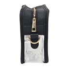 clear stadium bag, concert crossbody bag, stadium approved purse, see through bag, transparent crossbody, clear PVC bag, game day clear bag, clear shoulder bag, festival approved bag, stadium security bag, sports event clear purse, concert see through bag, adjustable strap clear bag, thick PVC stadium bag, stadium fashion bag, clear purse with strap, gold accent clear bag, faux leather trim clear bag, stadium regulation bag, concert ready crossbody bag, clear handbag for events