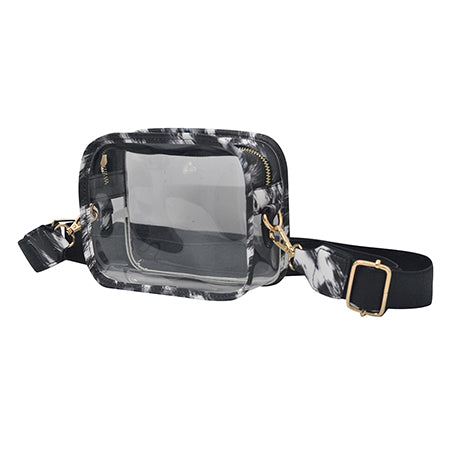 clear stadium bag, concert crossbody bag, stadium approved purse, see through bag, transparent crossbody, clear PVC bag, game day clear bag, clear shoulder bag, festival approved bag, stadium security bag, sports event clear purse, concert see through bag, adjustable strap clear bag, thick PVC stadium bag, stadium fashion bag, clear purse with strap, gold accent clear bag, faux leather trim clear bag, stadium regulation bag, concert ready crossbody bag, clear handbag for events