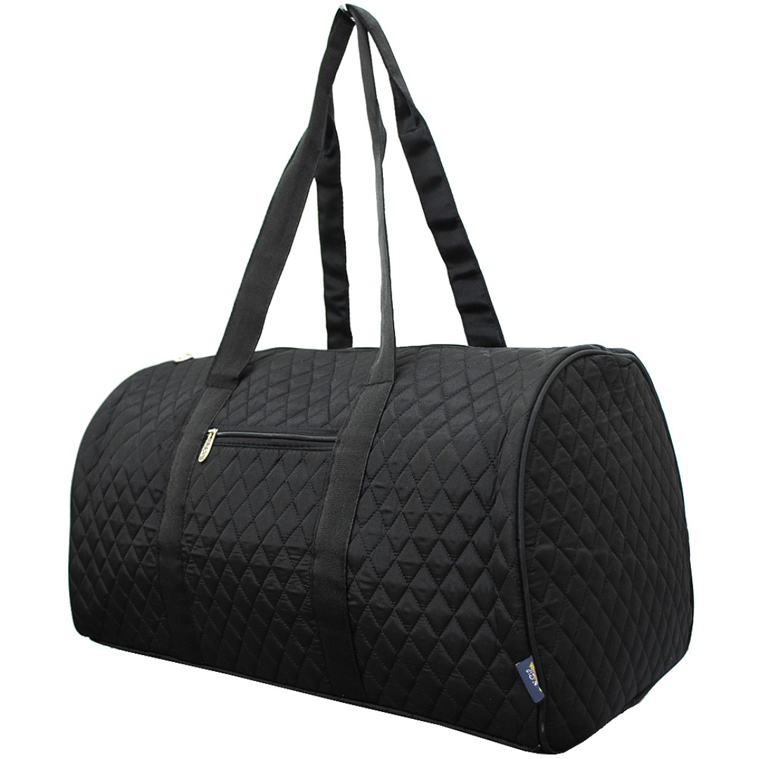 Solid Black NGIL Quilted Large Duffle Bag - Main Image