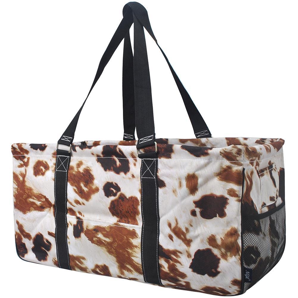 Hair on Large Tote White and Black Cheetah