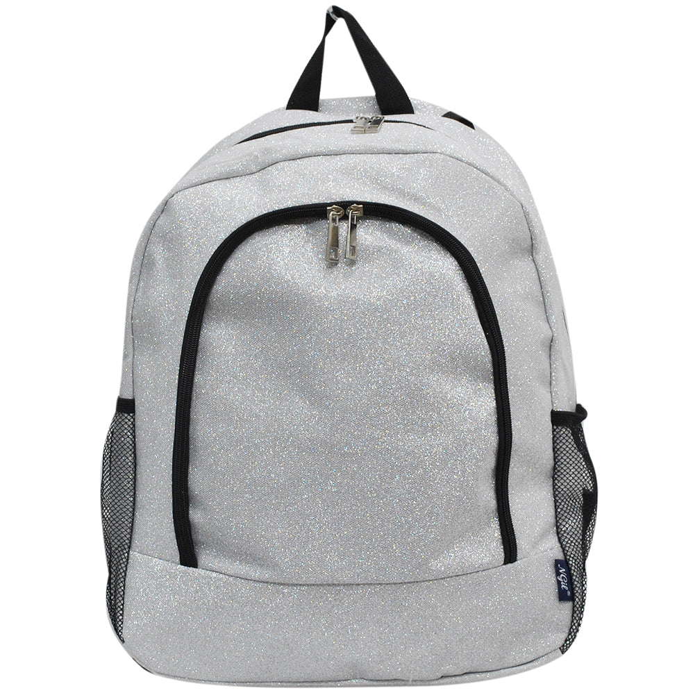 Silver Glitter NGIL Canvas Backpack