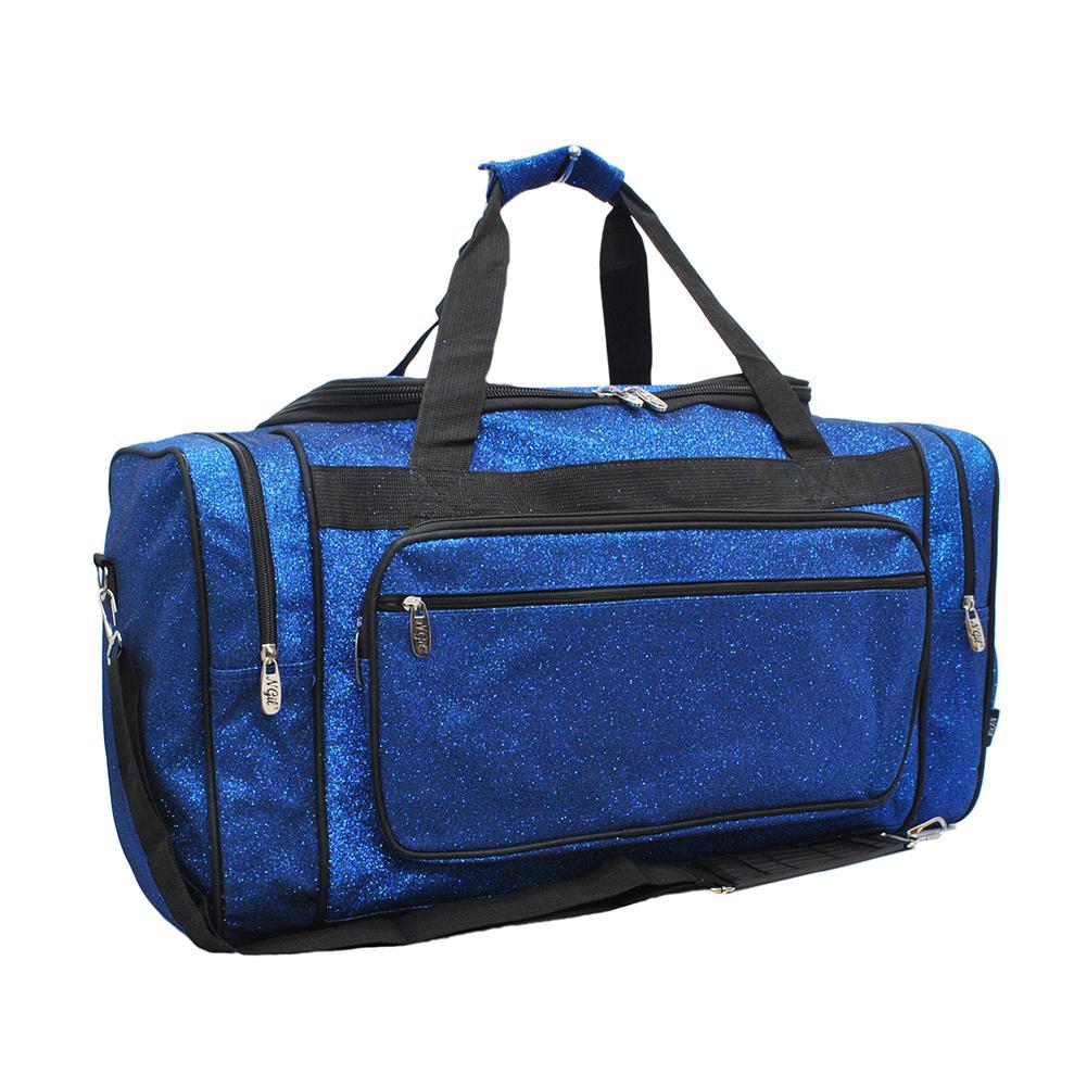 Large duffle bag with Web in blue GG Crystal canvas