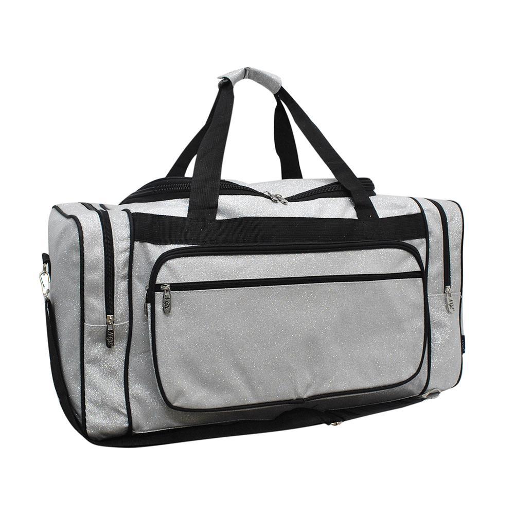 Glitter duffle bags for women large, wholesale cheer duffle bags, dance bag for dancers, personalized dance duffle bags, cheer gifts for team in bulk, cheer gifts or coaches, monogrammed duffle bags for women, cute silver duffle, personalized gifts for her.