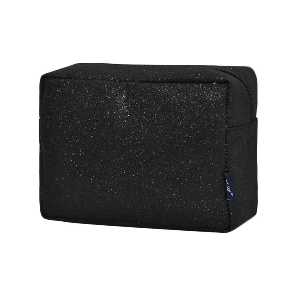 Low-Cost Wholesale Black Glitter NGIL Large Cosmetic Travel Pouch In Bulk