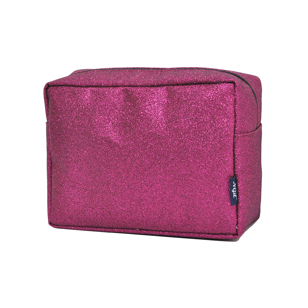 Low-Cost Wholesale Hot Pink Glitter NGIL Large Cosmetic Travel Pouch In Bulk