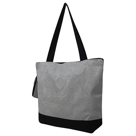 Silver Glitter NGIL Canvas Tote Bag In Bulk - Main Image