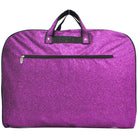 purple glitter garment bag, NGIL garment bag, dance garment bag, cheer garment bag, travel garment bag, competition garment bag, dancewear storage bag, wrinkle-free travel bag, glitter travel bag, dancer travel bag, cheerleader travel bag, monogram garment bag, foldable garment bag, lightweight dance bag, dance competition bag, glitter cheer bag, garment bag with hook, glitter clothing bag, sparkly garment bag, stylish travel bag, costume storage bag, dance outfit bag, cheer uniform bag